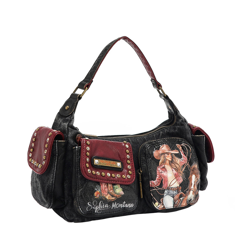 BOLSO DE MANO DE DENIM (SOFIA MONTANA)