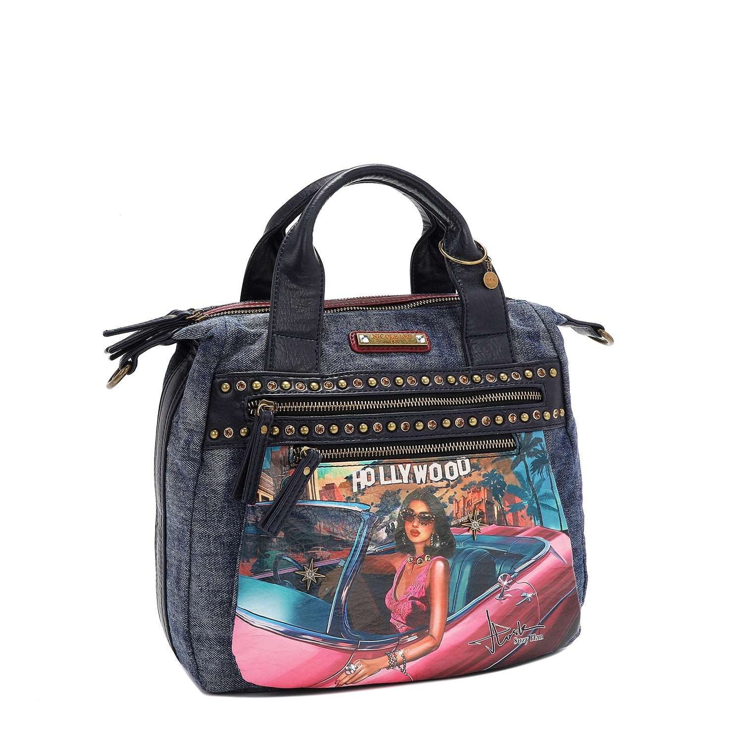 SAC EN DENIM LAVÉ AVEC CLOUS (<tc><tc>Hollywood Drive</tc></tc>)