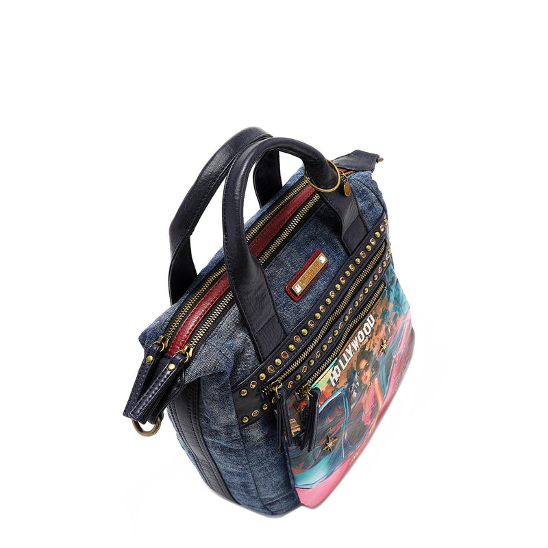 WASHED DENIM BAG WITH STUDS (<tc>HOLLYWOOD DRIVE</tc>)