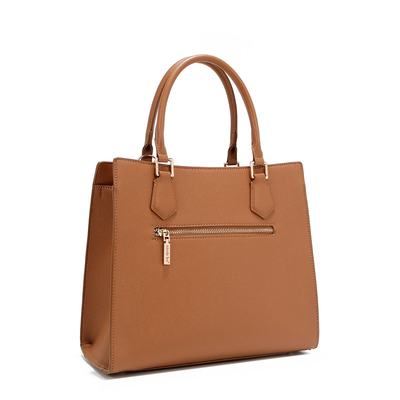 Gracie Structured Tote Bag (Brown)