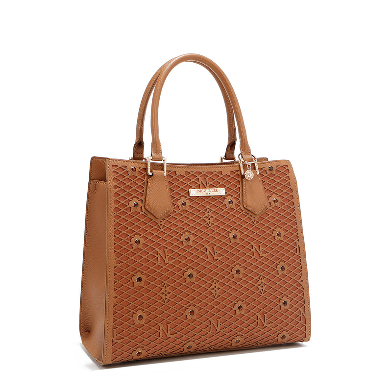 Gracie Structured Tote Bag (Brown)