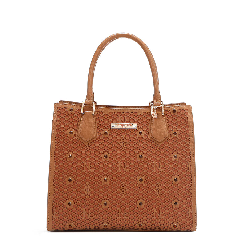 Gracie Structured Tote Bag (Brown)