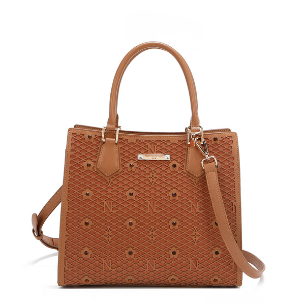 Gracie Structured Tote Bag (Brown)