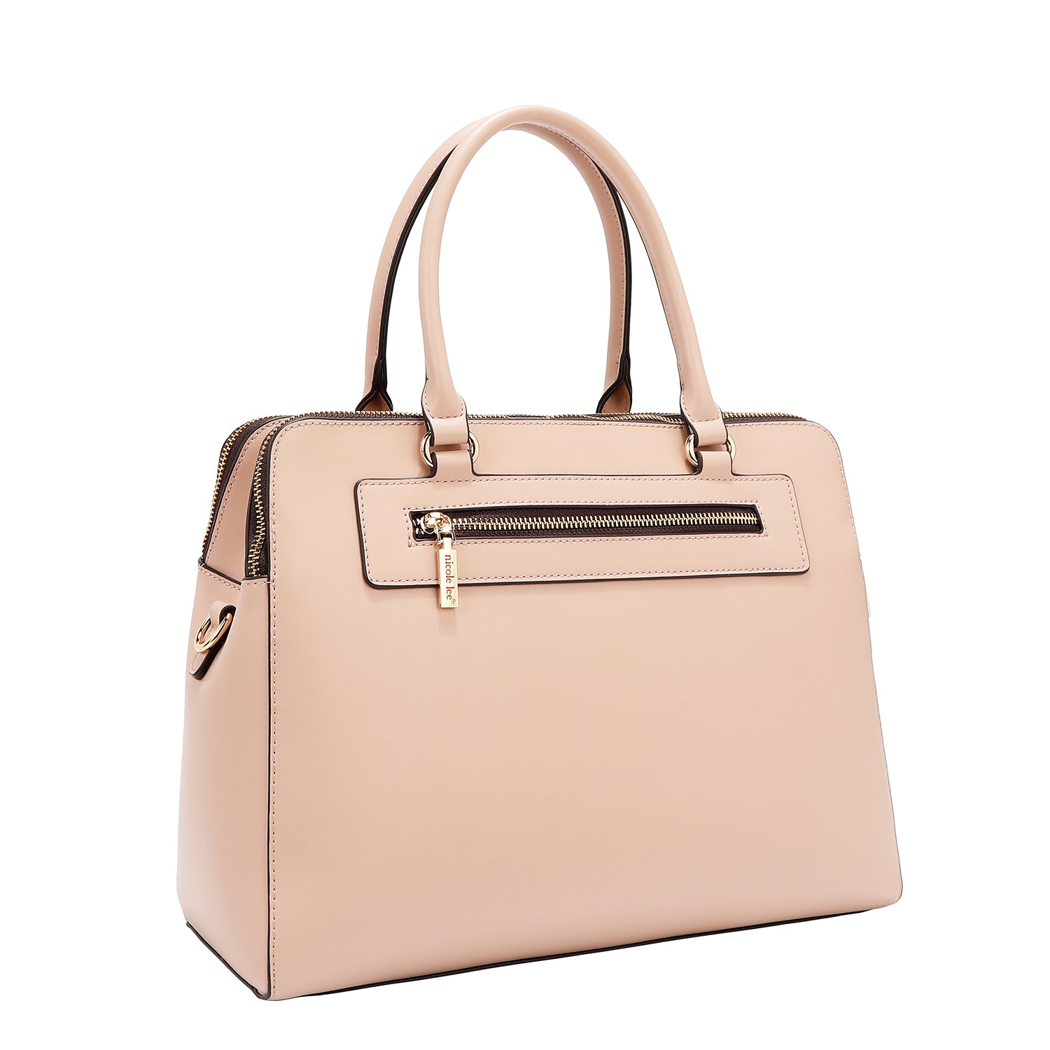 BOLSO DE MANO CON RECORTES GEOMÉTRICOS (ROSA)