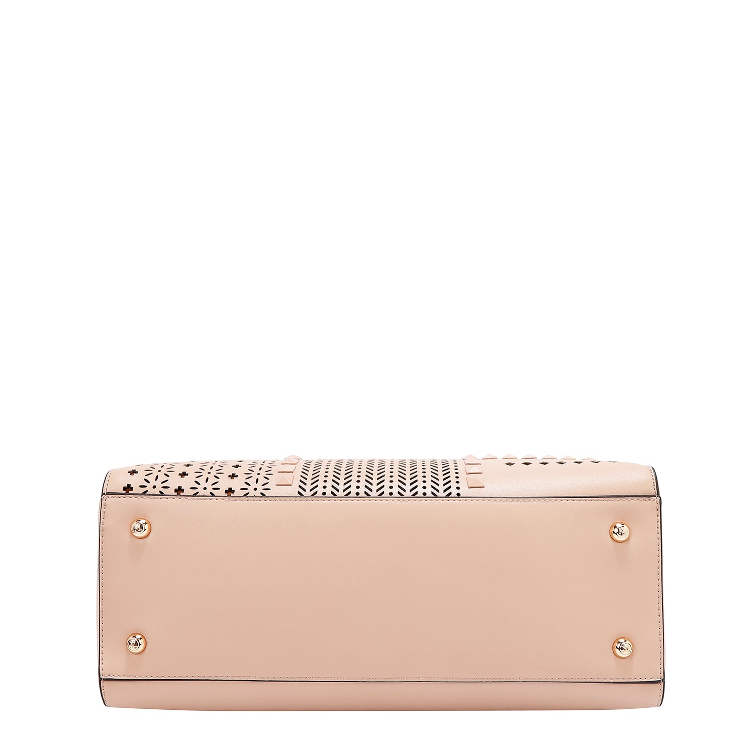 BOLSO DE MANO CON RECORTES GEOMÉTRICOS (ROSA)