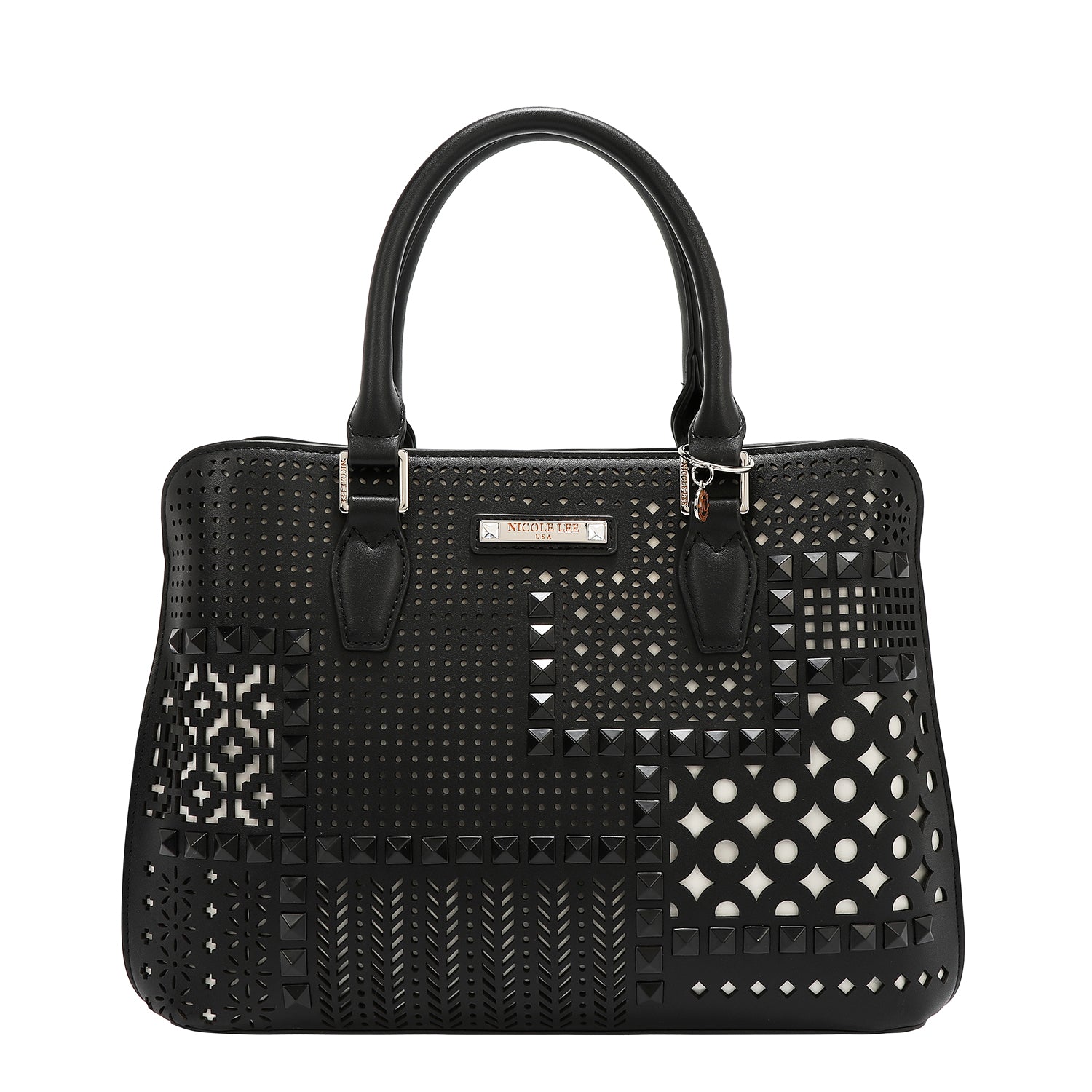 BOLSA DE CÚPULA CON RECORTE GEOMÉTRICO (NEGRO)