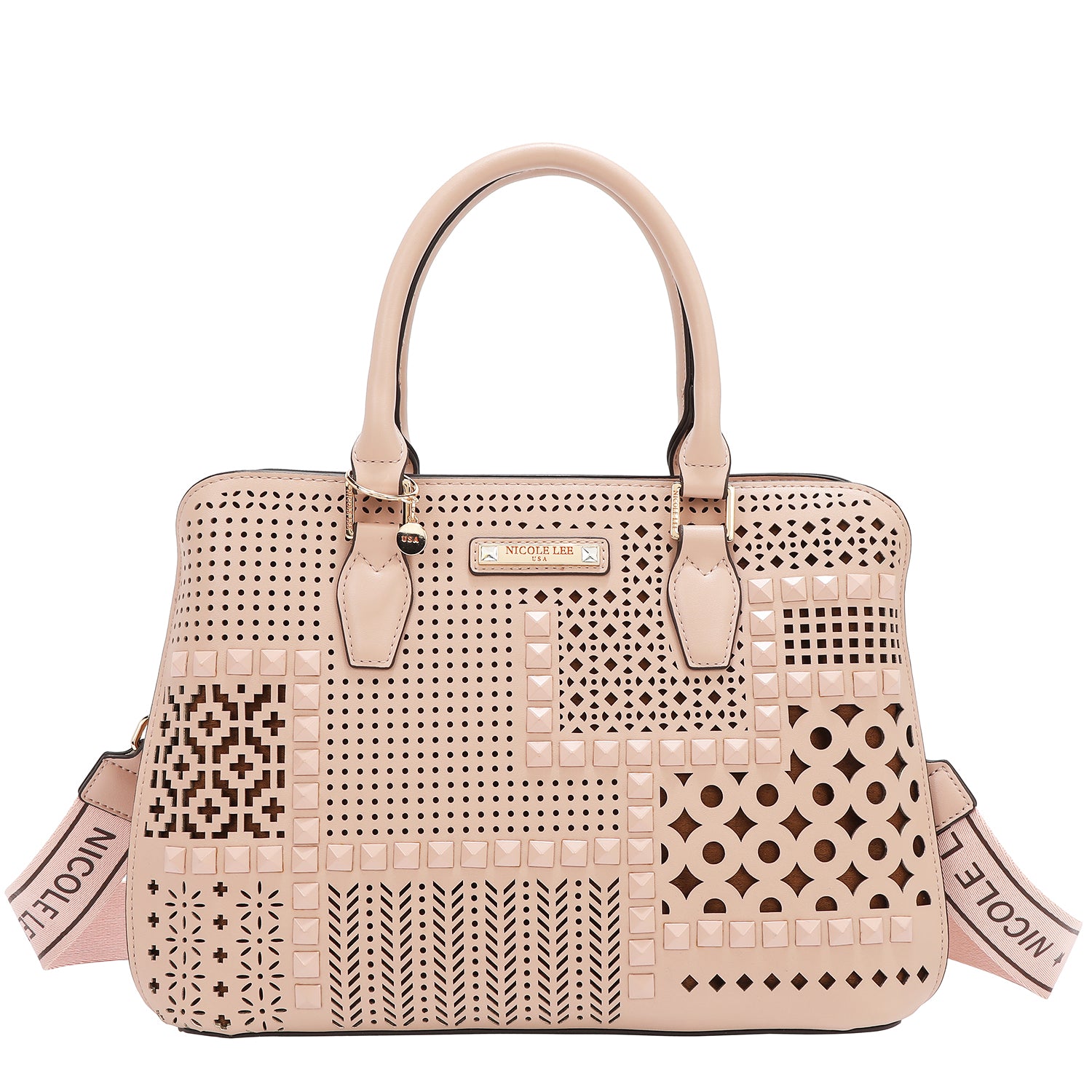 BOLSA DE CÚPULA CON RECORTE GEOMÉTRICO (ROSA)