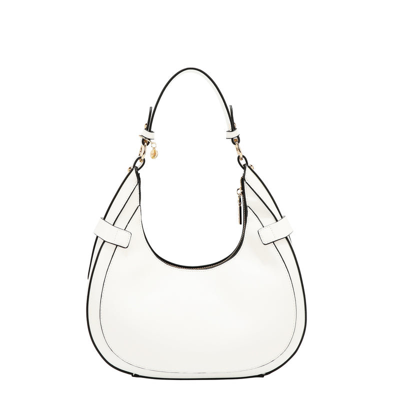 BOLSO DE HOMBRO CON RECORTE GEOMÉTRICO (BLANCO)