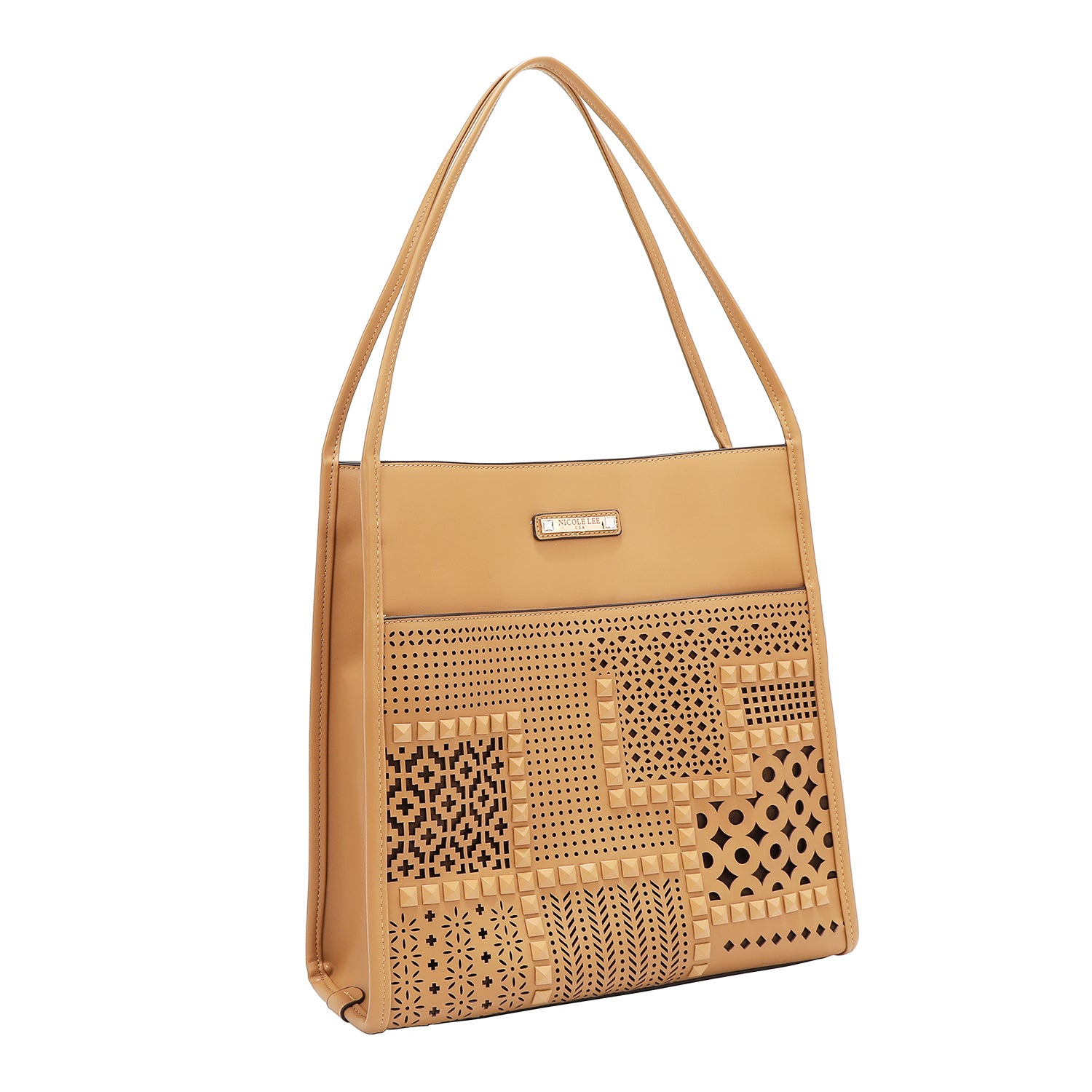 Sac à deux pièces avec coupes géométriques (sable)