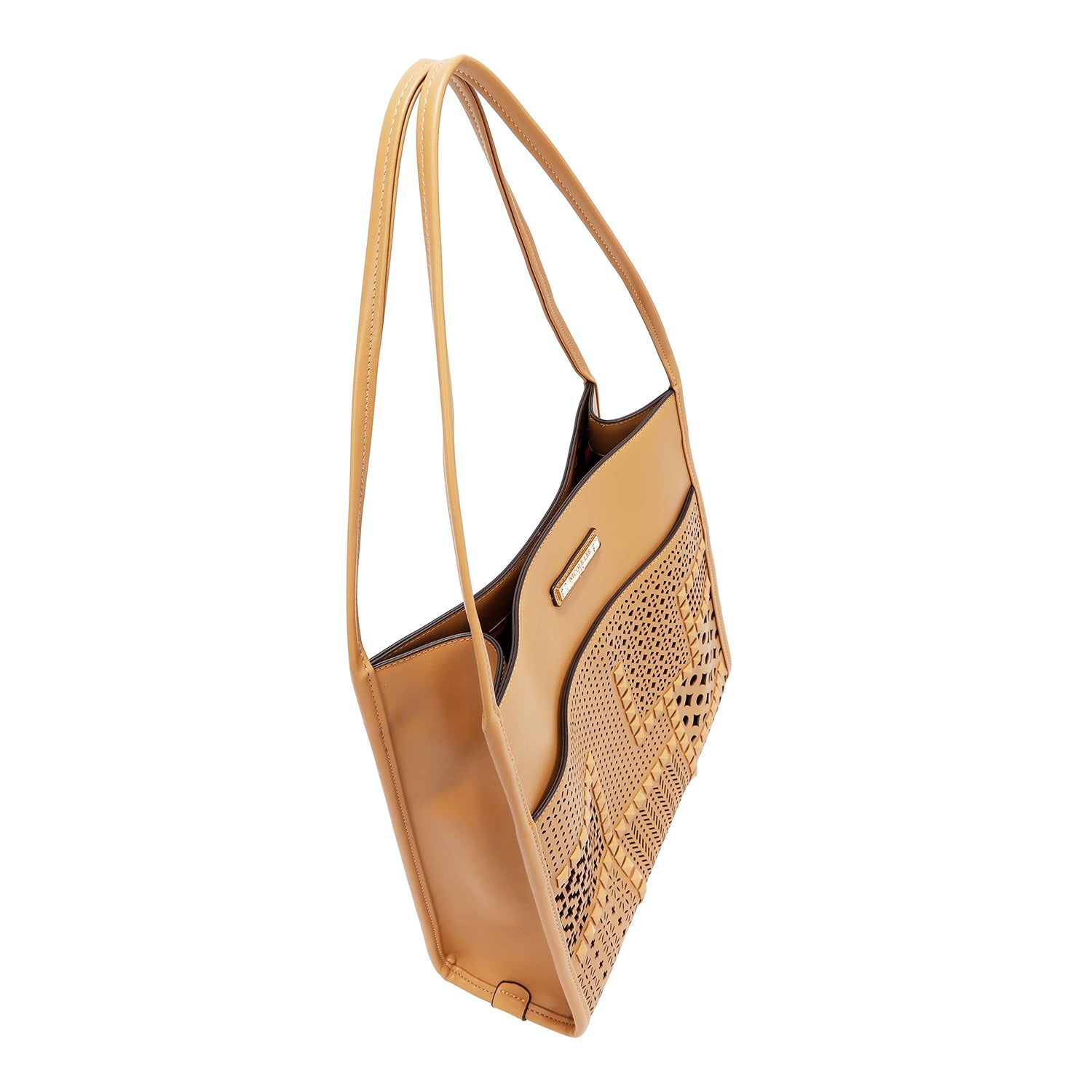 Sac à deux pièces avec coupes géométriques (sable)