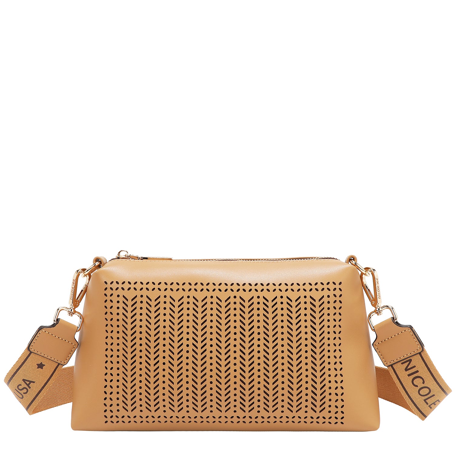 Sac à deux pièces avec coupes géométriques (sable)