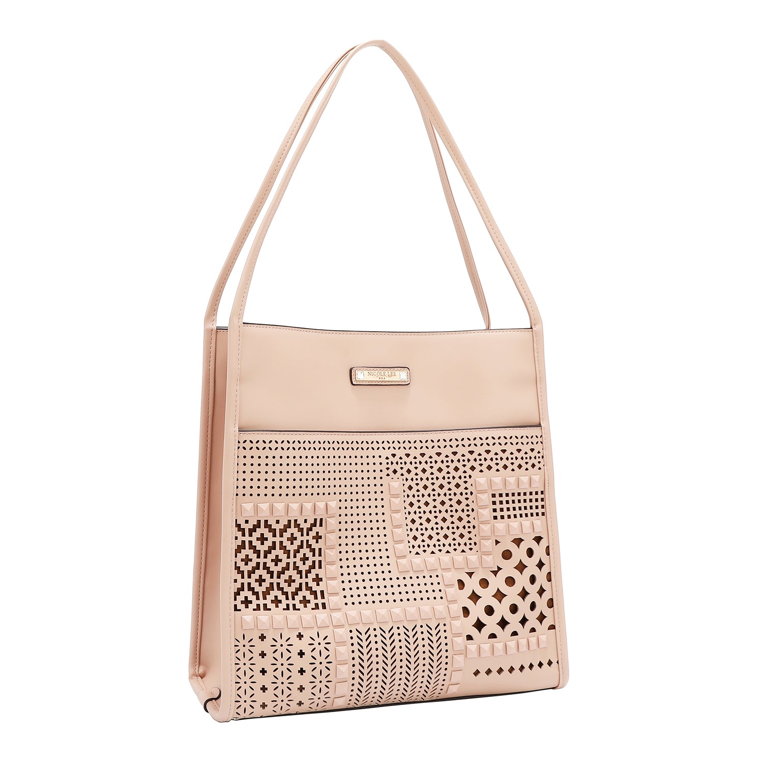 Zwei -Stück -Tasche mit geometrischem Schnitt (rosa)