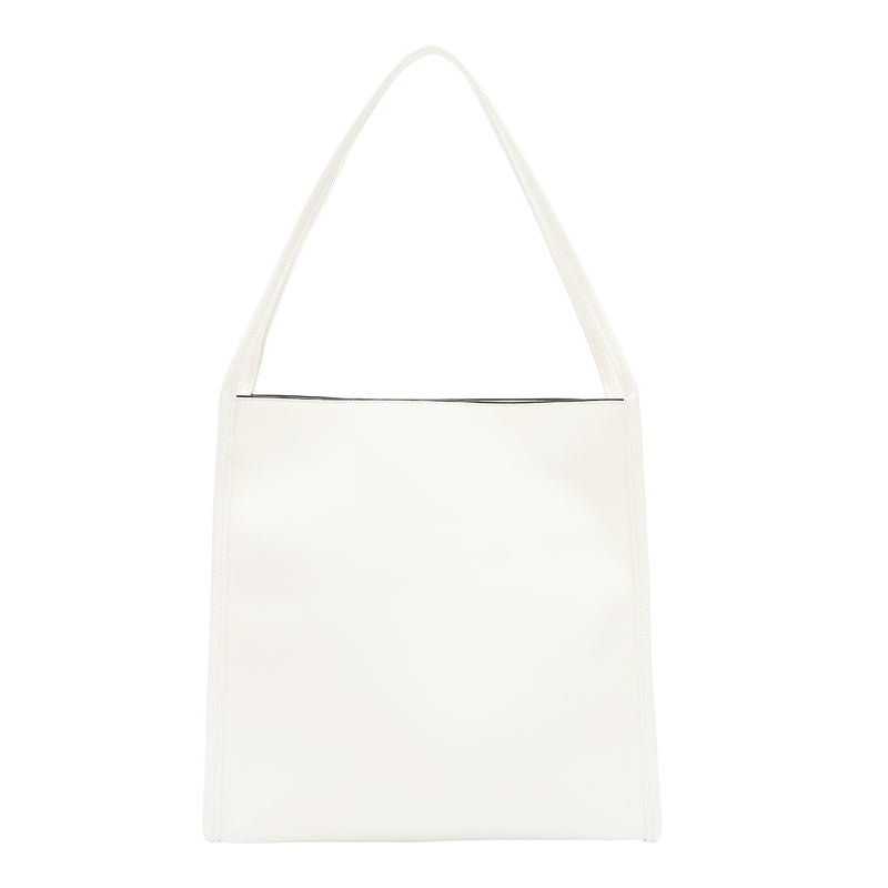 BOLSA DE DOS PIEZAS CON RECORTE GEOMÉTRICO (BLANCO)