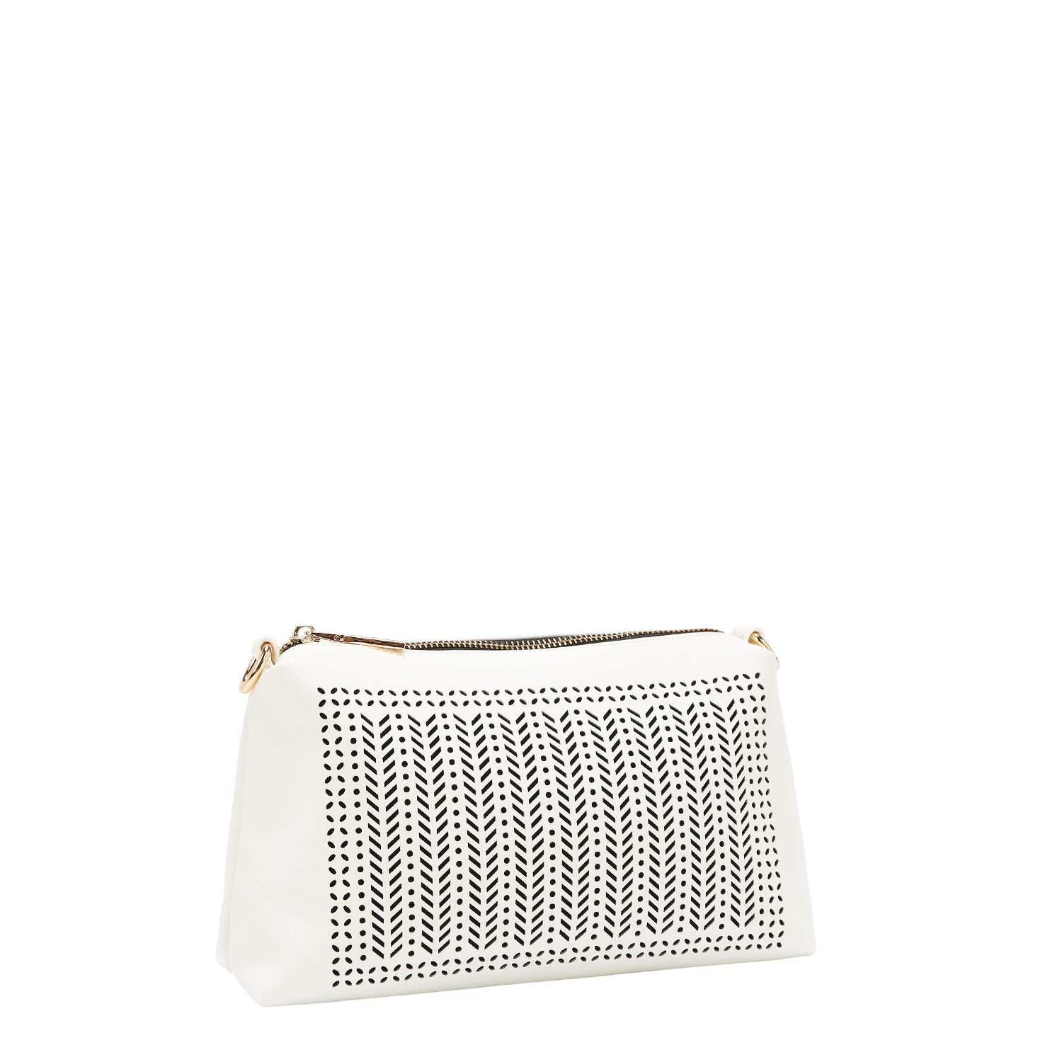 Sac à deux pièces avec coupes géométriques (blanc)