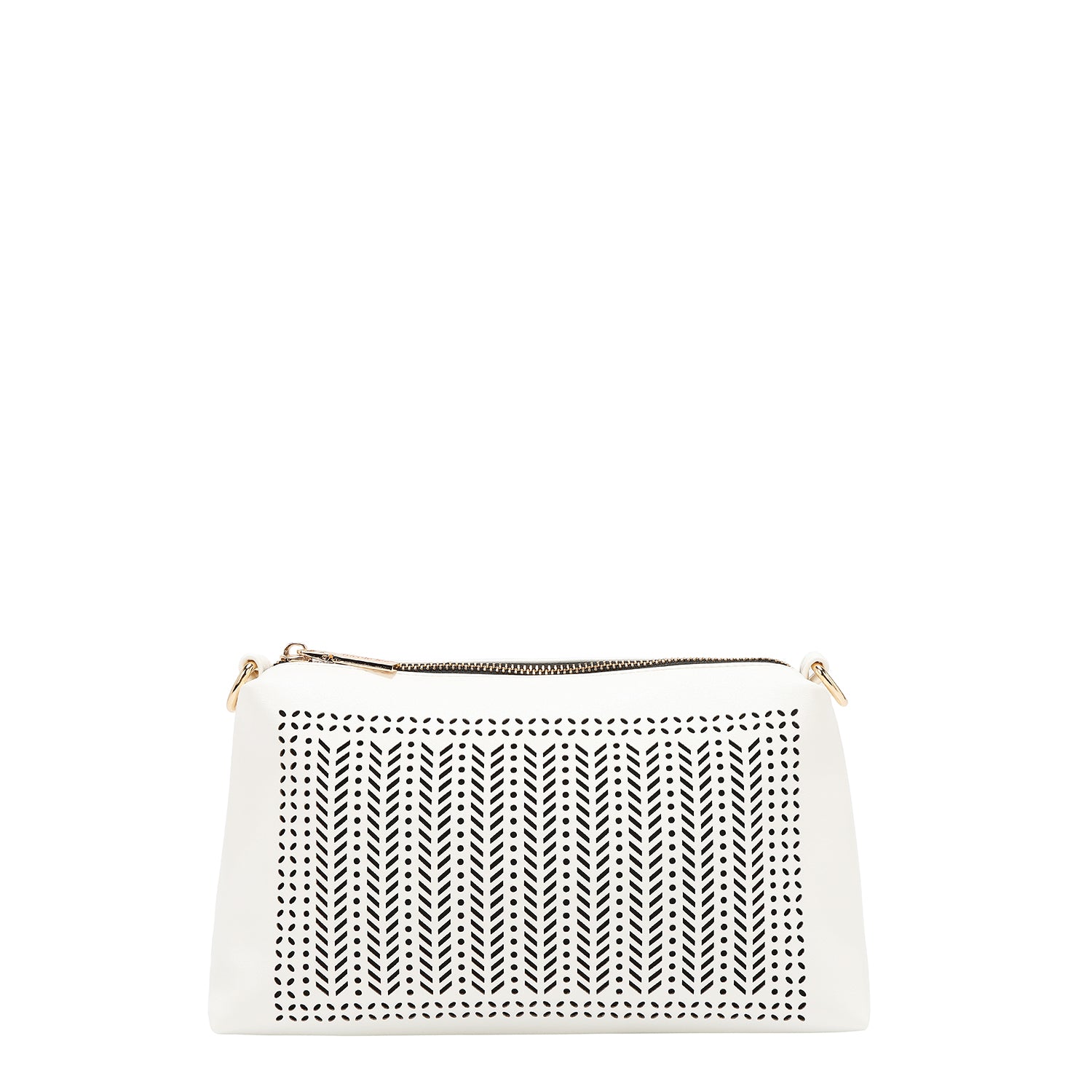 Sac à deux pièces avec coupes géométriques (blanc)