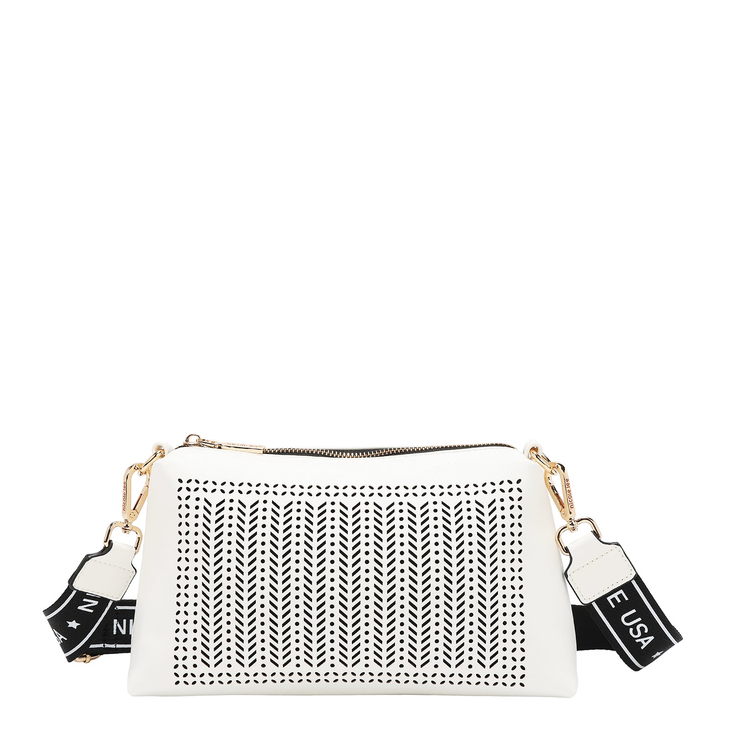 Sac à deux pièces avec coupes géométriques (blanc)