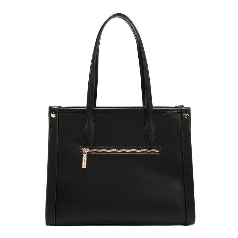 BOLSO DE TOTE GEOMÉTRICO CORTADO CON LÁSER (NEGRO)