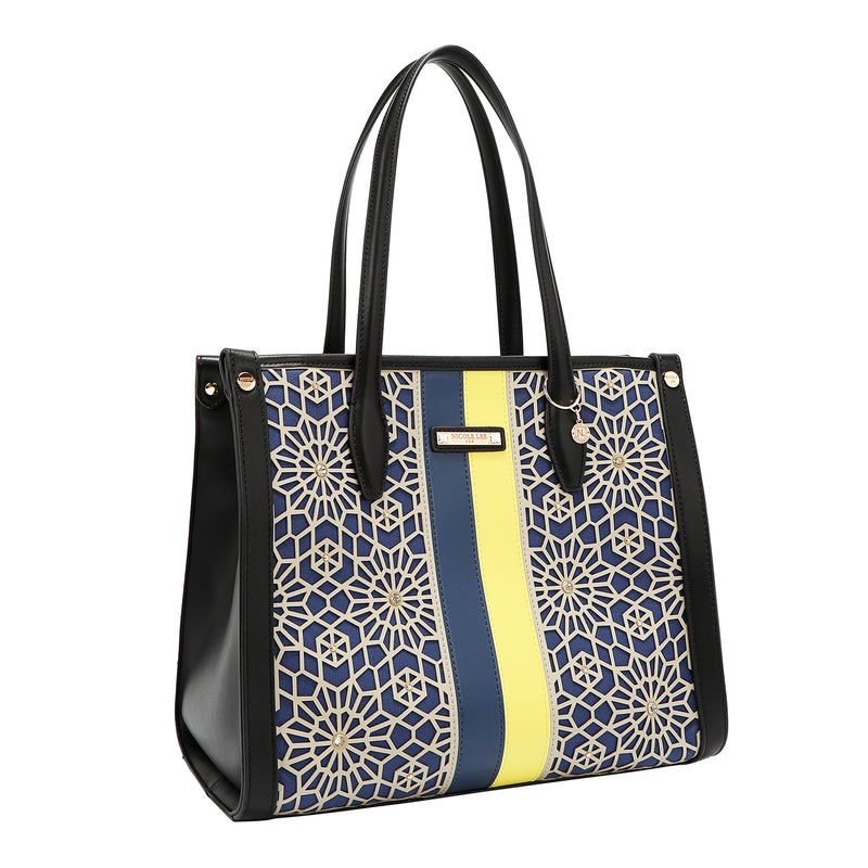 BOLSO DE TOTE GEOMÉTRICO CORTADO CON LÁSER (NEGRO)