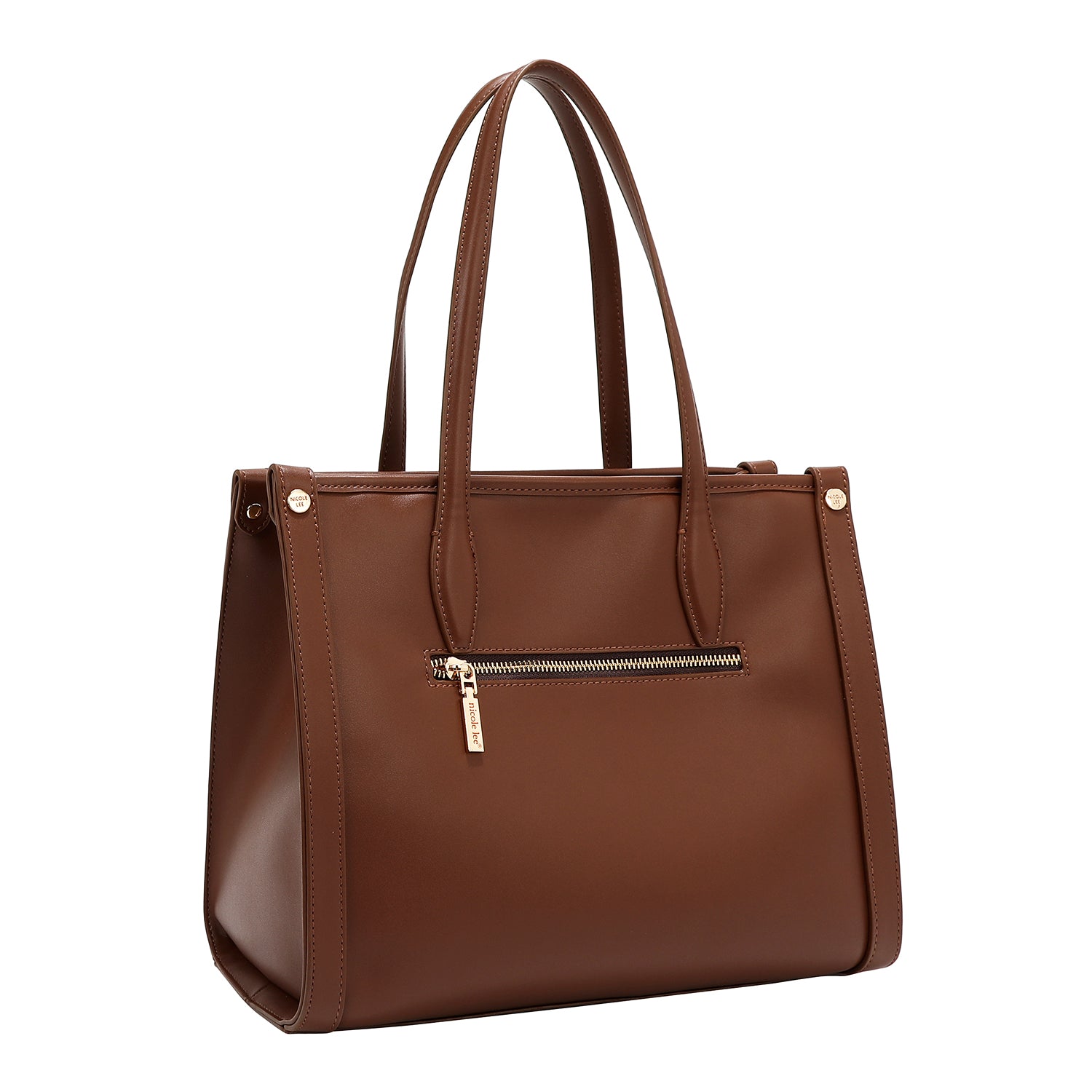 BOLSO DE TOTE GEOMÉTRICO CORTADO CON LÁSER (MARRON)