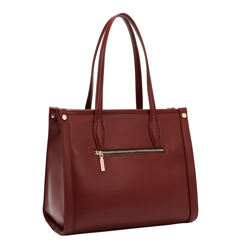 BOLSO DE TOTE GEOMÉTRICO CORTADO CON LÁSER (VINO)