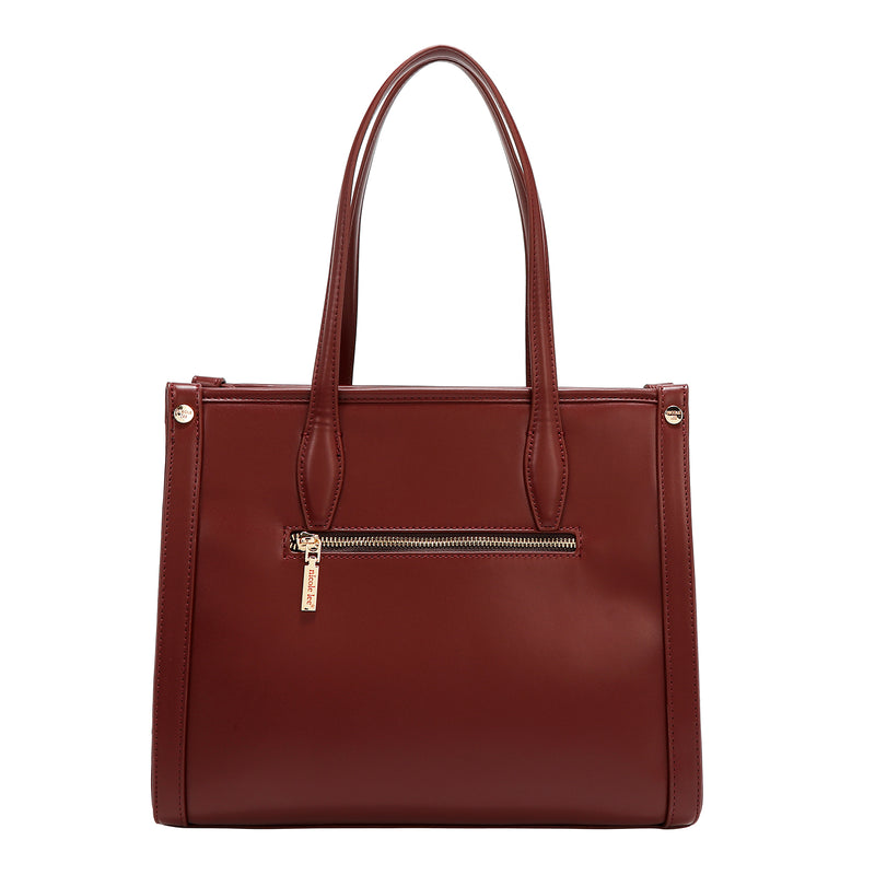 BOLSO DE TOTE GEOMÉTRICO CORTADO CON LÁSER (VINO)