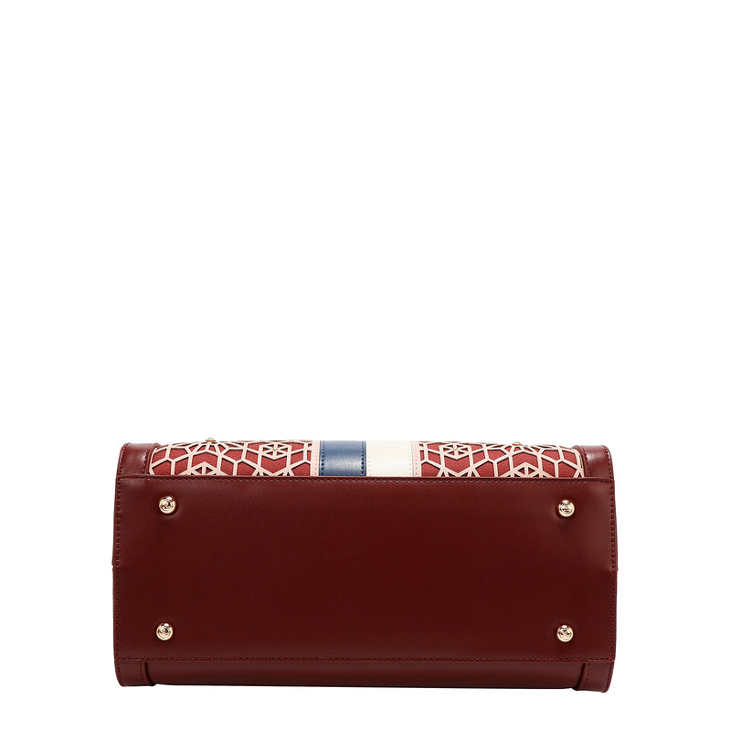 BOLSO DE TOTE GEOMÉTRICO CORTADO CON LÁSER (VINO)