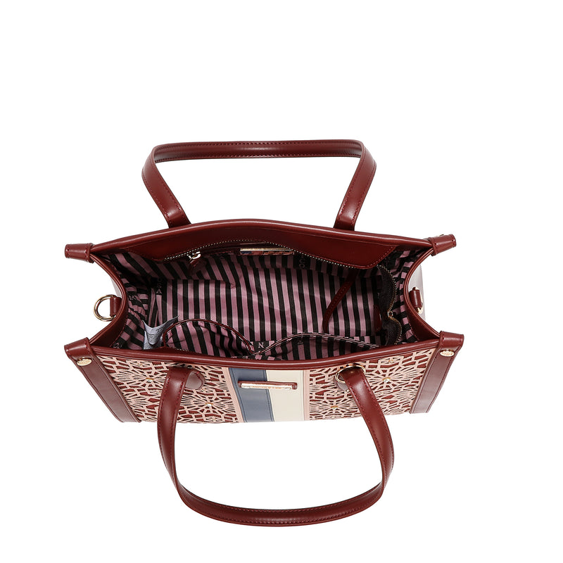 BOLSO DE TOTE GEOMÉTRICO CORTADO CON LÁSER (NEGRO)