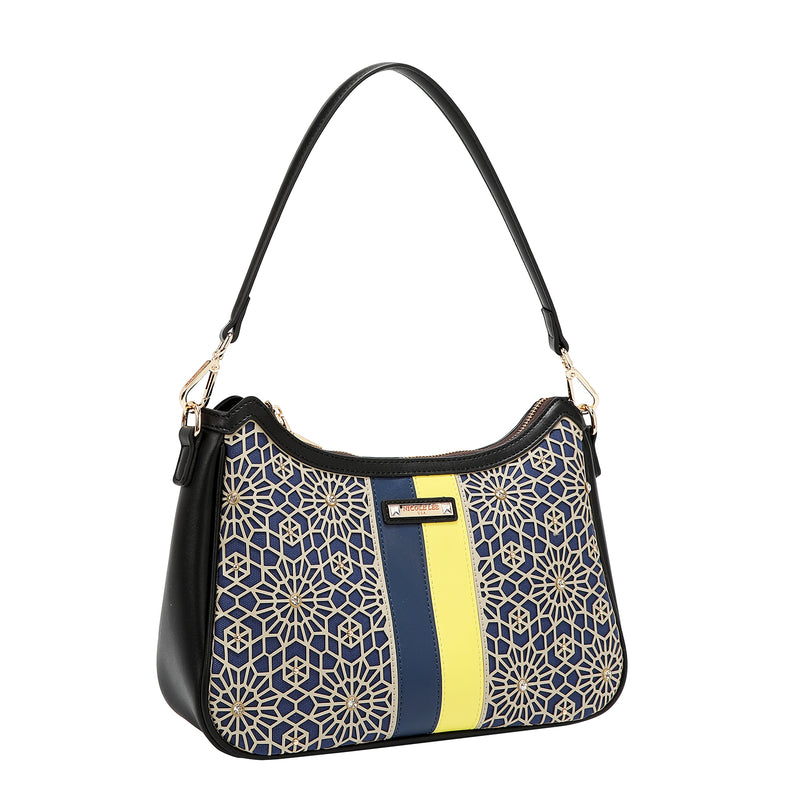 GEOMETRIC LASER CUT SHOULDER BAG (NEGRO)