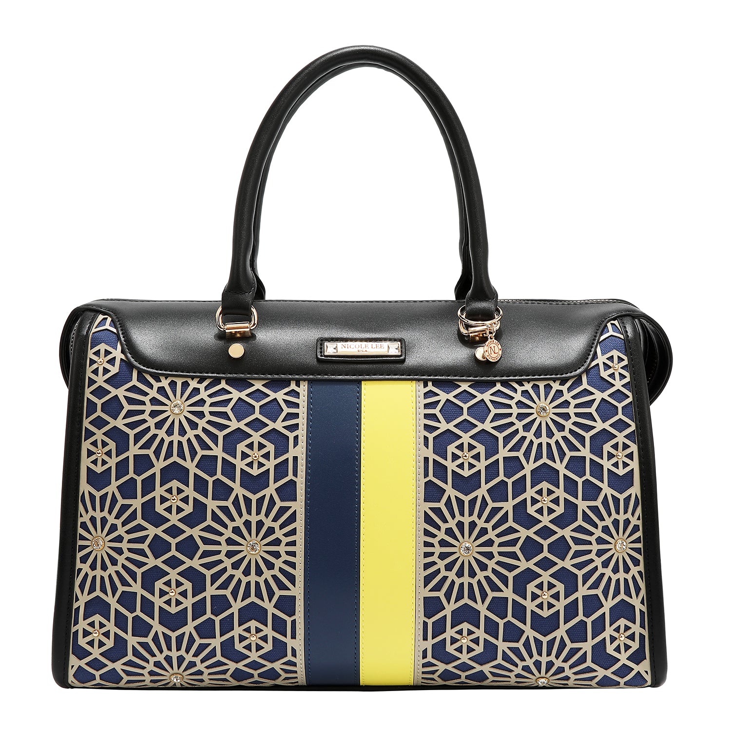 BOLSO BOSTON CON CORTE LÁSER GEOMÉTRICO (NEGRO)