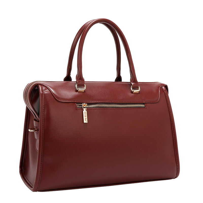 BOLSO BOSTON CON CORTE LÁSER GEOMÉTRICO (VINO)