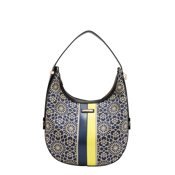 BOLSO HOBO GEOMÉTRICO CORTADO CON LÁSER (NEGRO)