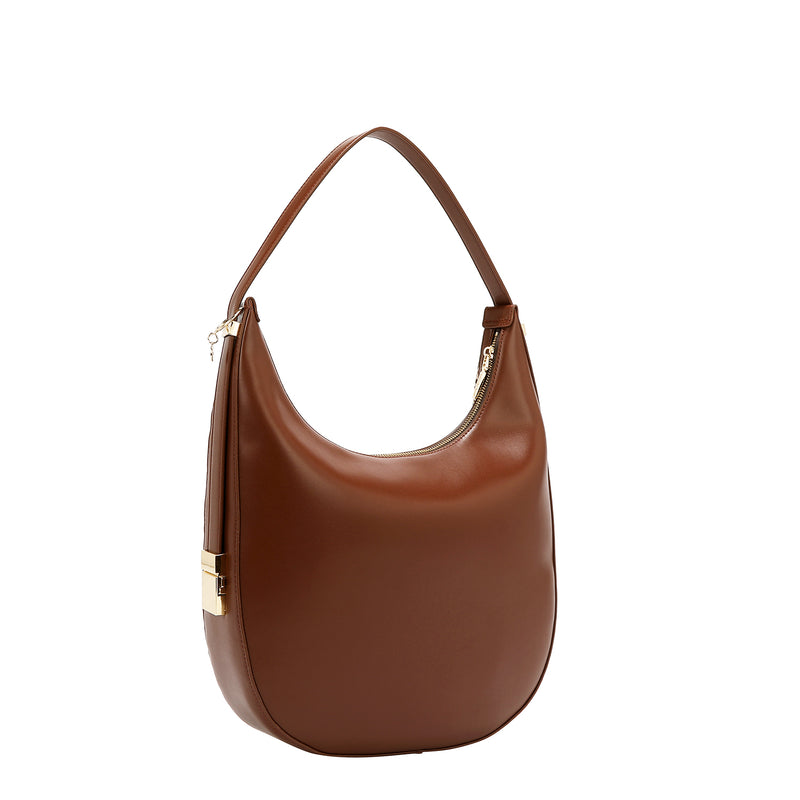 BOLSO HOBO GEOMÉTRICO CORTADO CON LÁSER (MARRON)