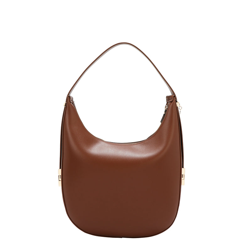 BOLSO HOBO GEOMÉTRICO CORTADO CON LÁSER (MARRON)