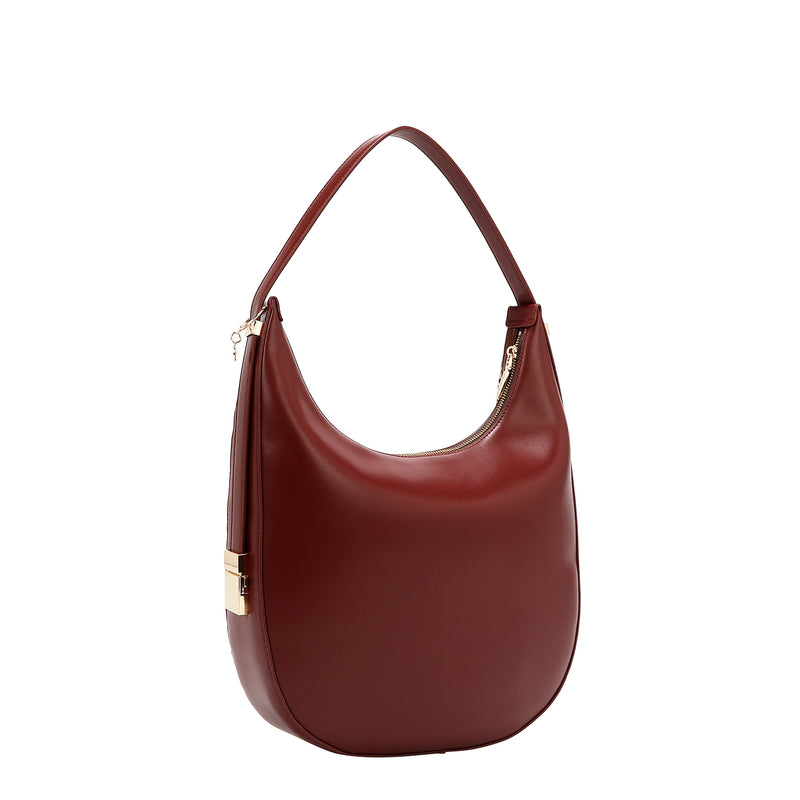 BOLSO HOBO GEOMÉTRICO CORTADO CON LÁSER (VINO)