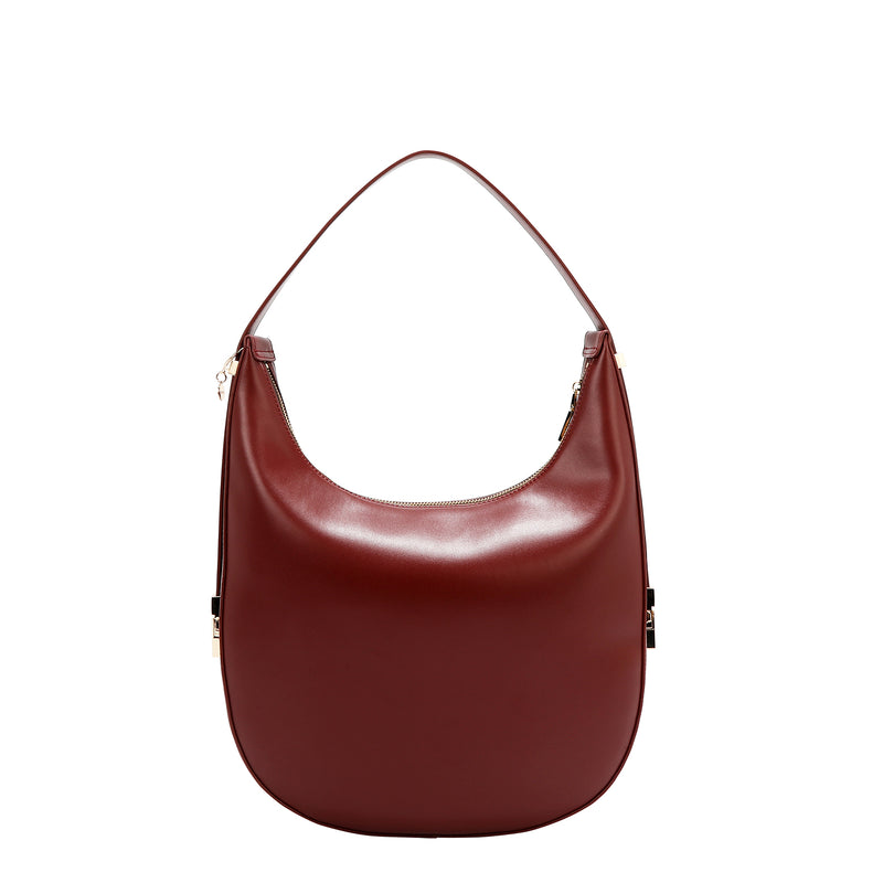 BOLSO HOBO GEOMÉTRICO CORTADO CON LÁSER (VINO)