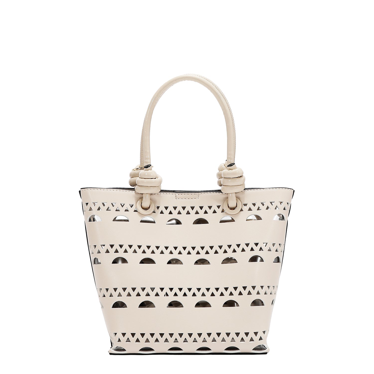 SAC SEAU 2 PIÈCES AVEC RIVETS ARGENTÉS (BEIGE)