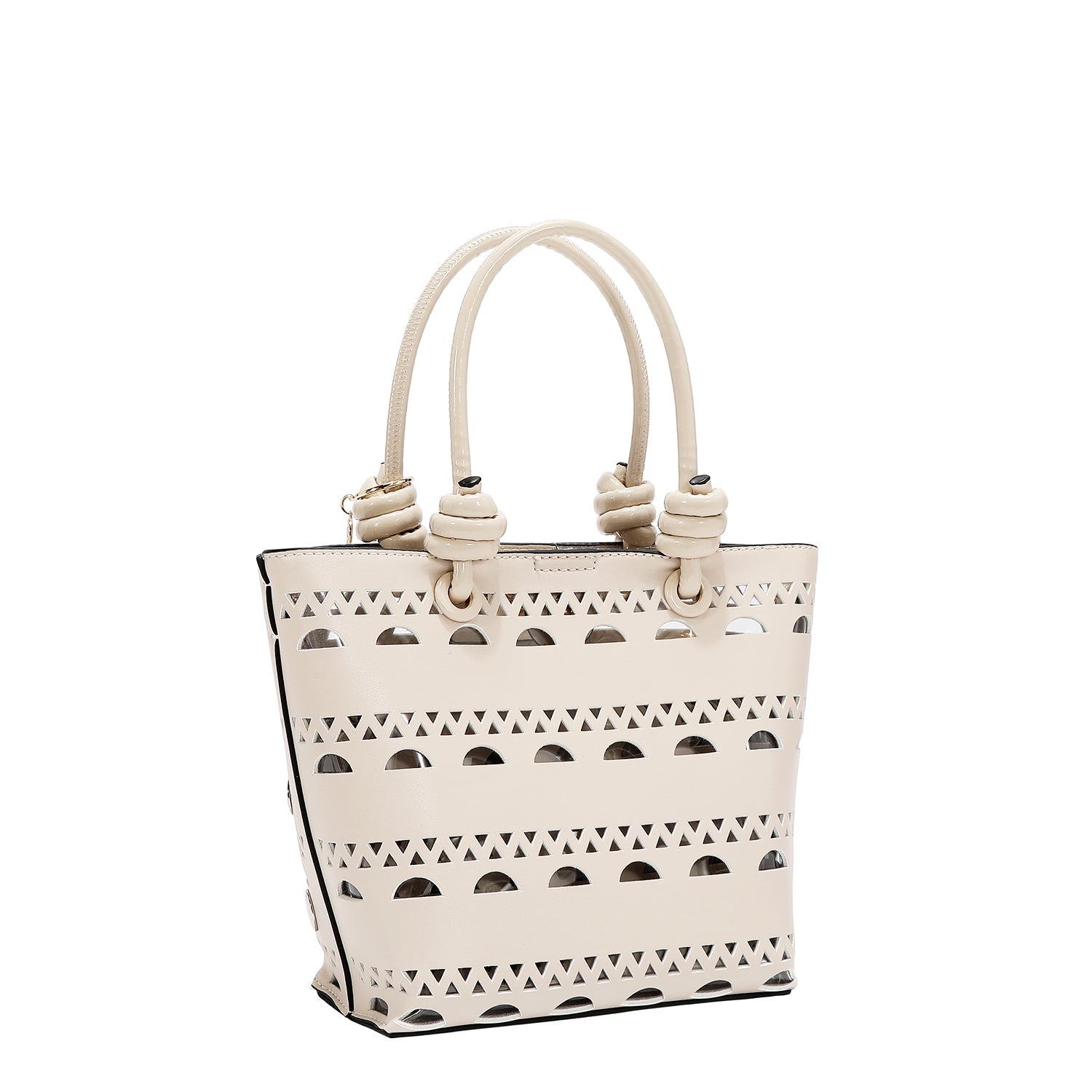 SAC SEAU 2 PIÈCES AVEC RIVETS ARGENTÉS (BEIGE)