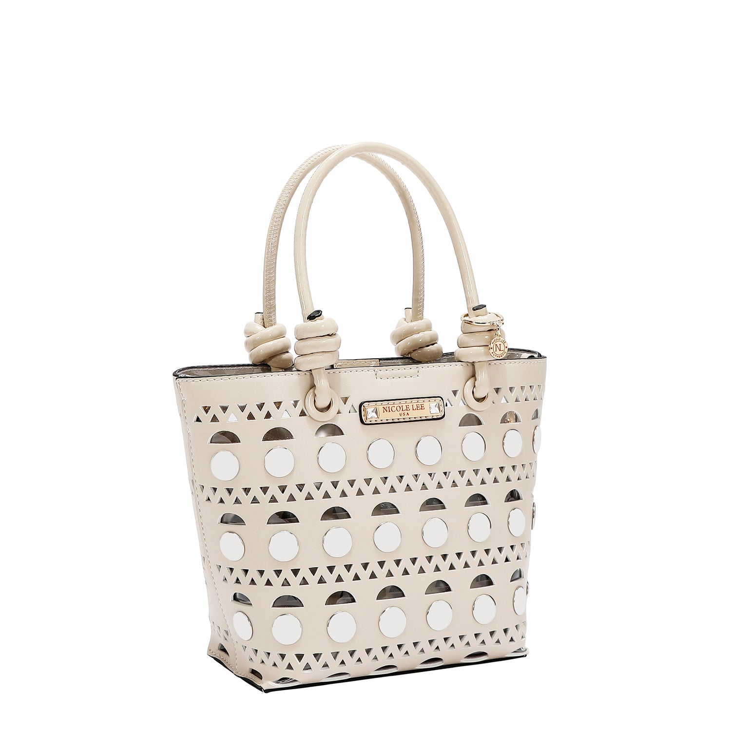 SAC SEAU 2 PIÈCES AVEC RIVETS ARGENTÉS (BEIGE)