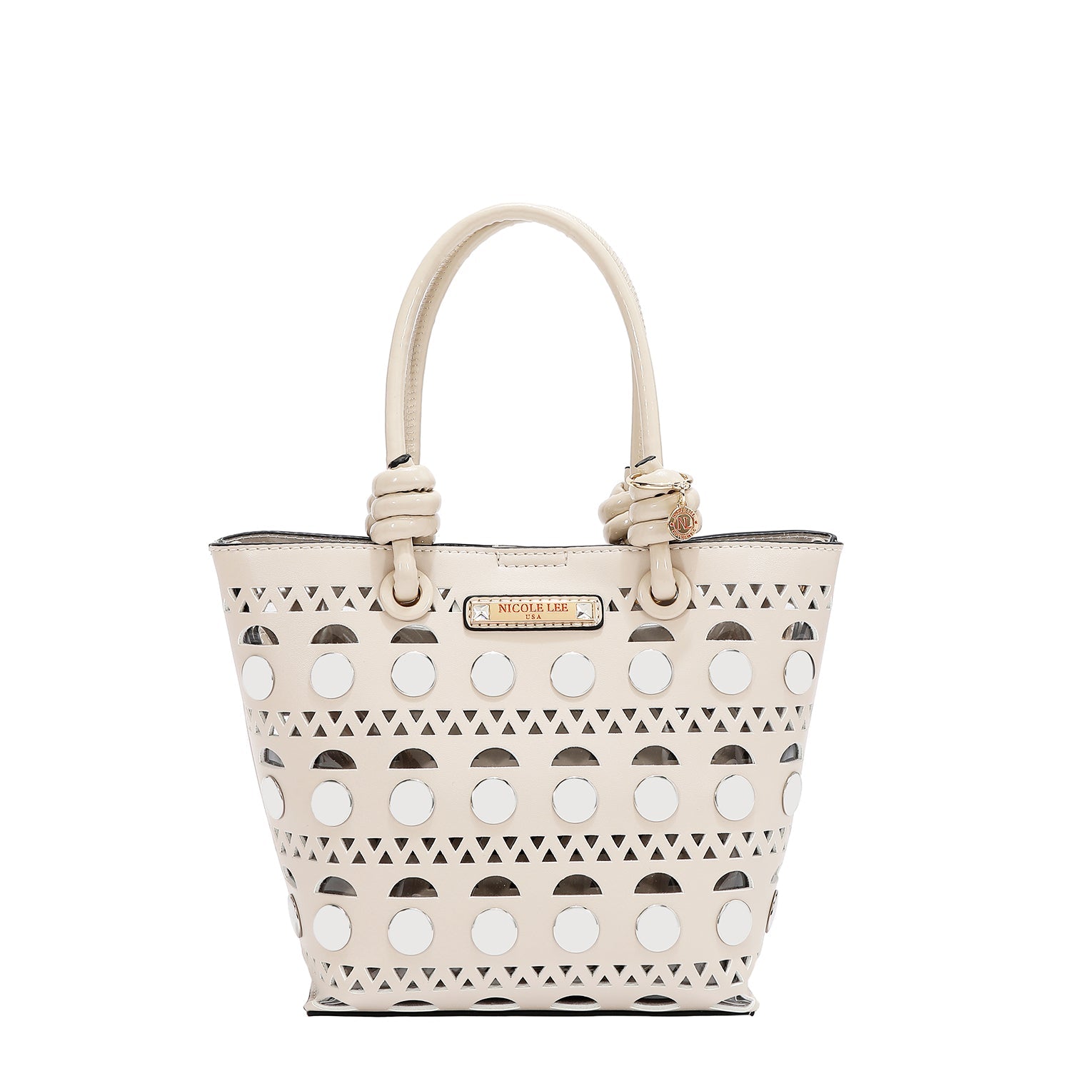 SAC SEAU 2 PIÈCES AVEC RIVETS ARGENTÉS (BEIGE)