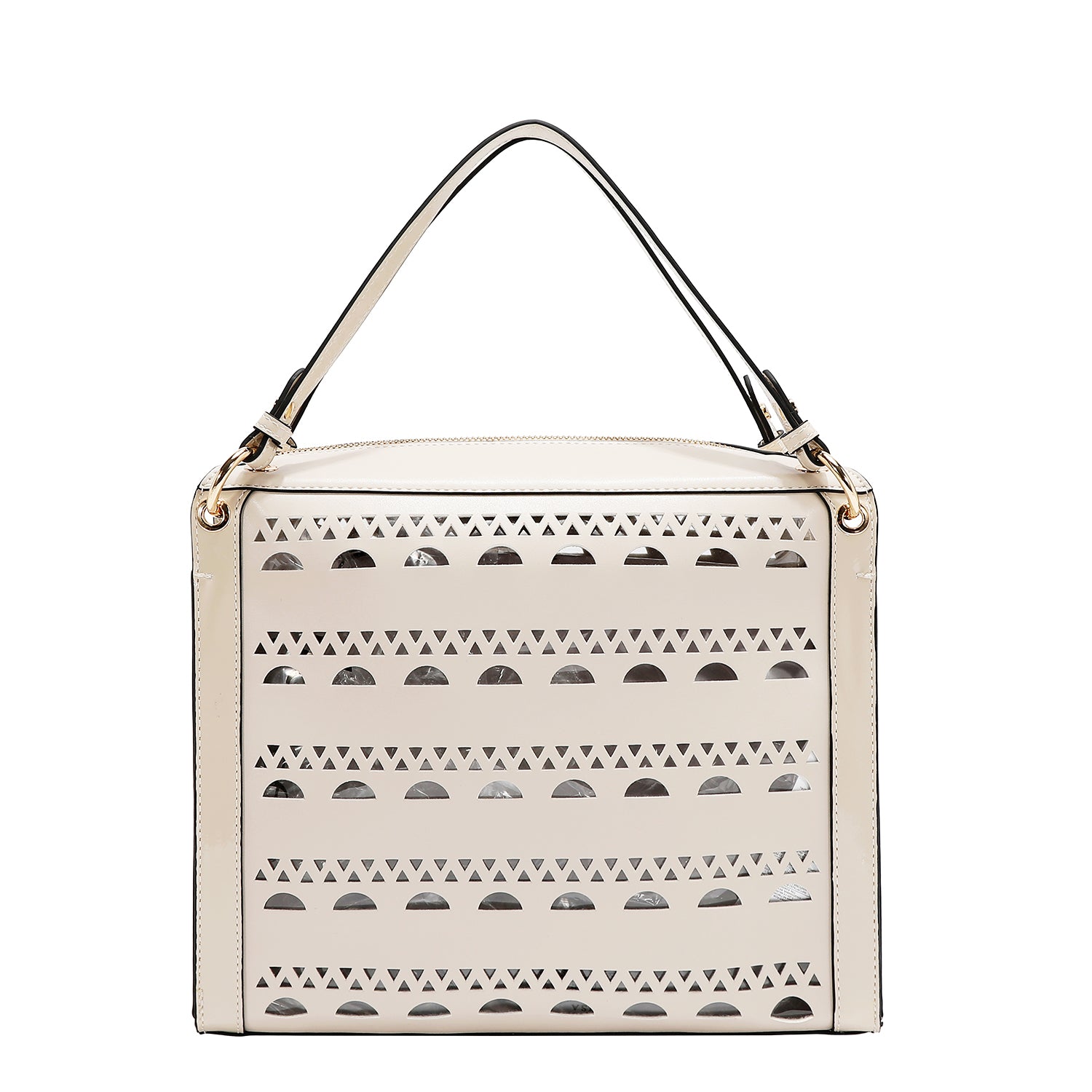 SAC À MAIN AVEC CLOUS ARGENTÉS (BEIGE)
