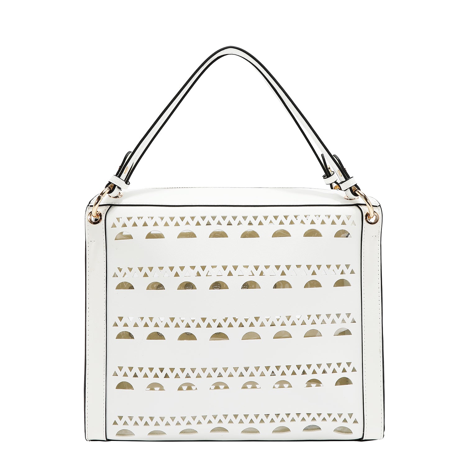 SAC À MAIN AVEC CLOUS ARGENTÉS (BLANC)
