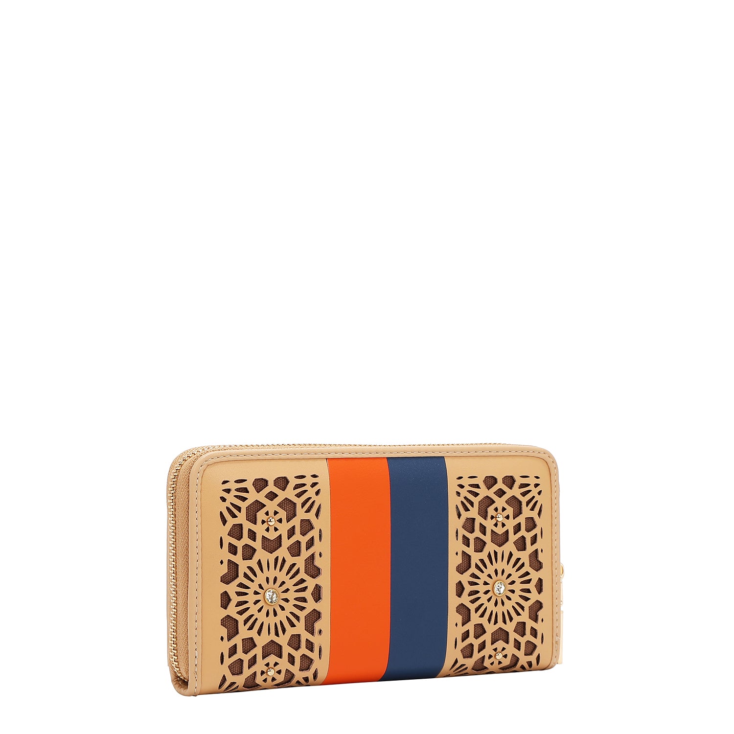 CARTERA CON RECORTE GEOMÉTRICO (BEIGE)