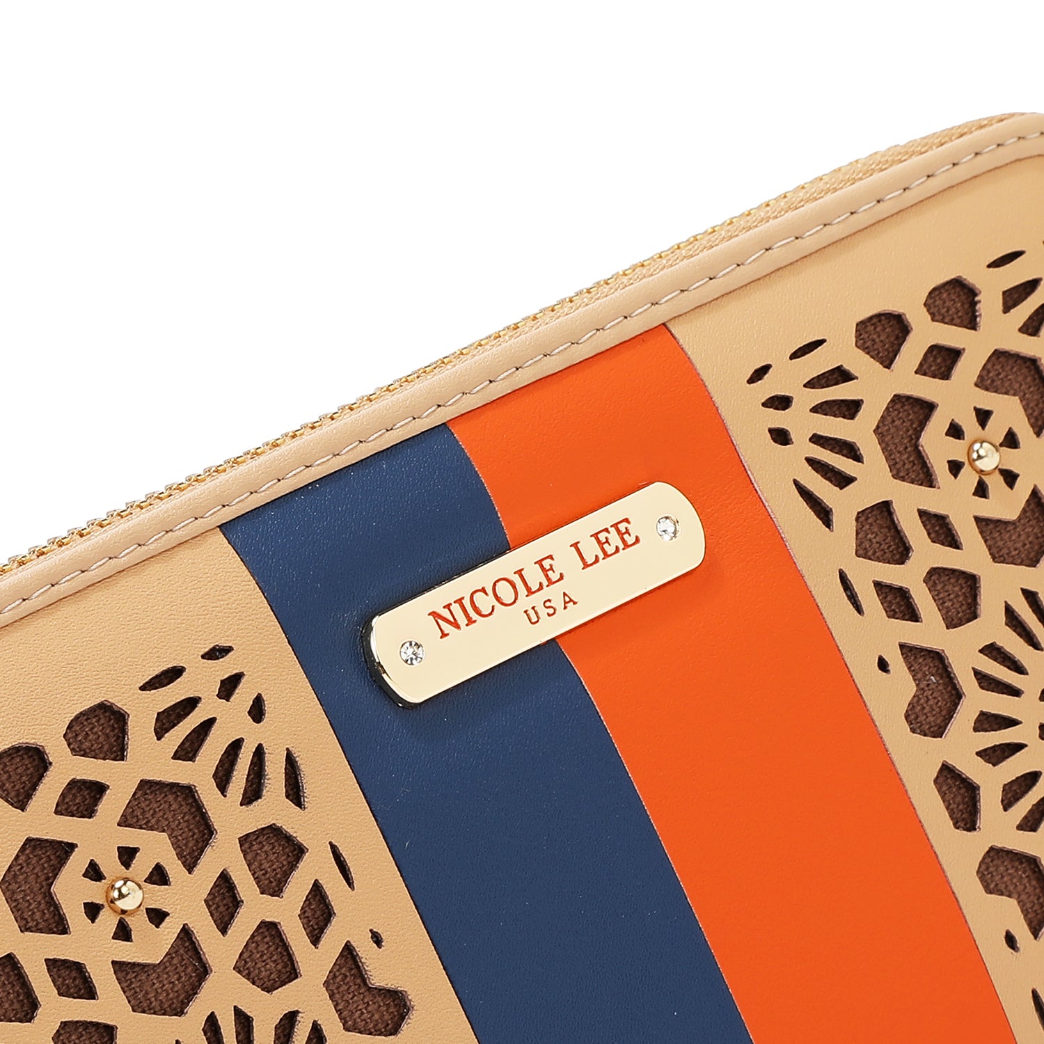 CARTERA CON RECORTE GEOMÉTRICO (BEIGE)