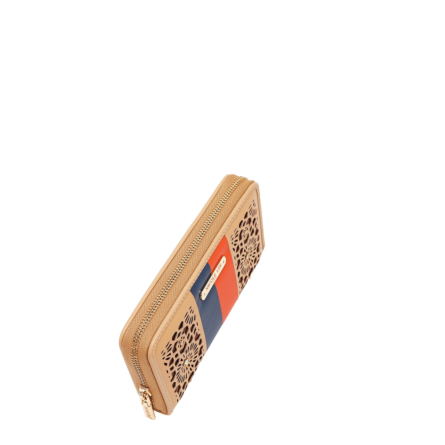 CARTERA CON RECORTE GEOMÉTRICO (BEIGE)