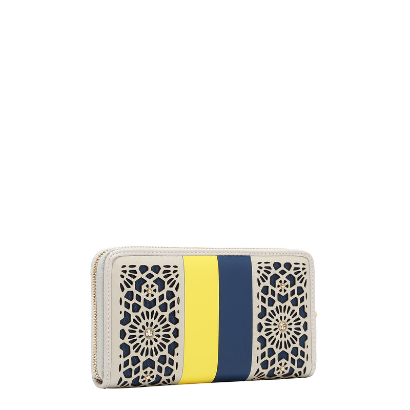 CARTERA CON RECORTE GEOMÉTRICO (GRIS)