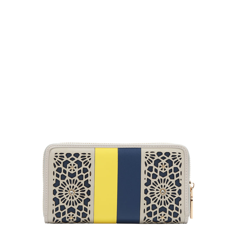 CARTERA CON RECORTE GEOMÉTRICO (GRIS)