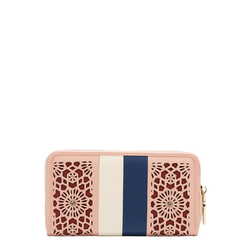 CARTERA CON RECORTE GEOMÉTRICO (ROSA)
