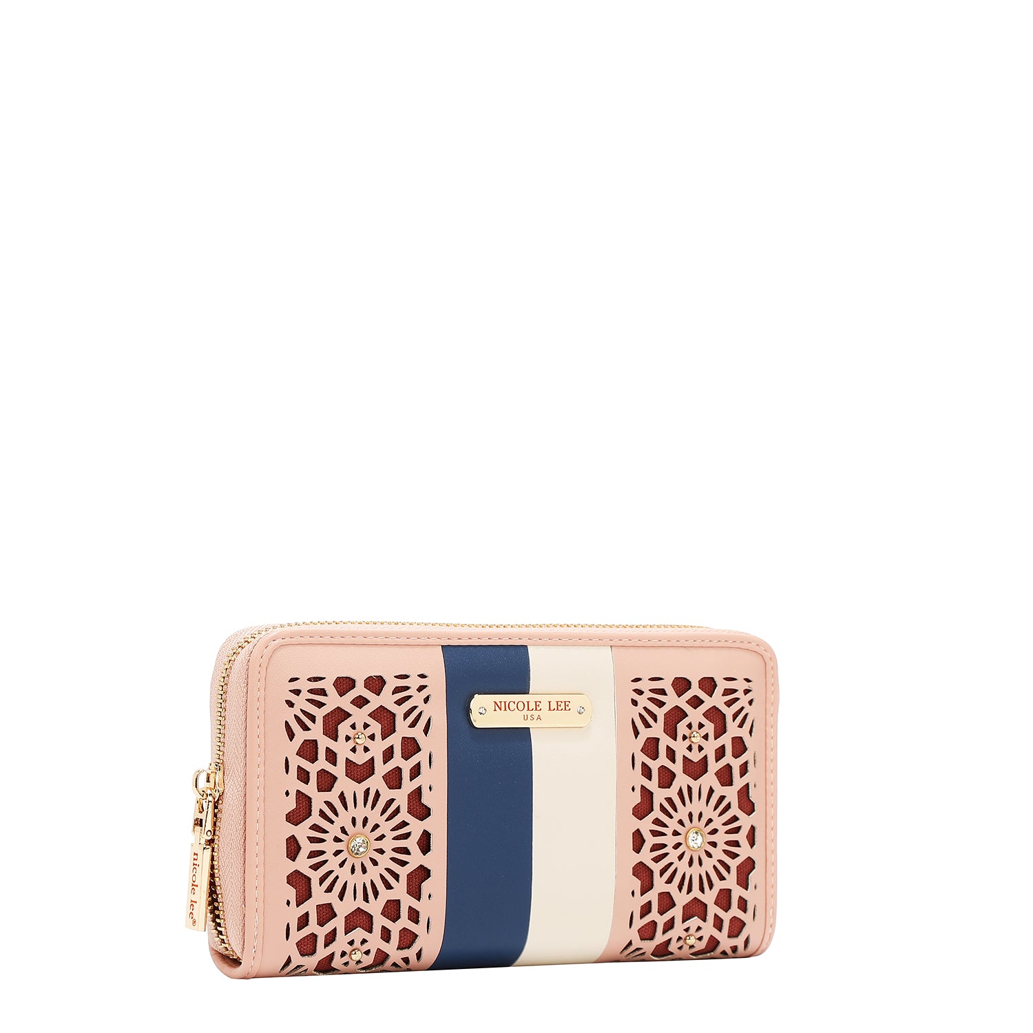 CARTERA CON RECORTE GEOMÉTRICO (ROSA)