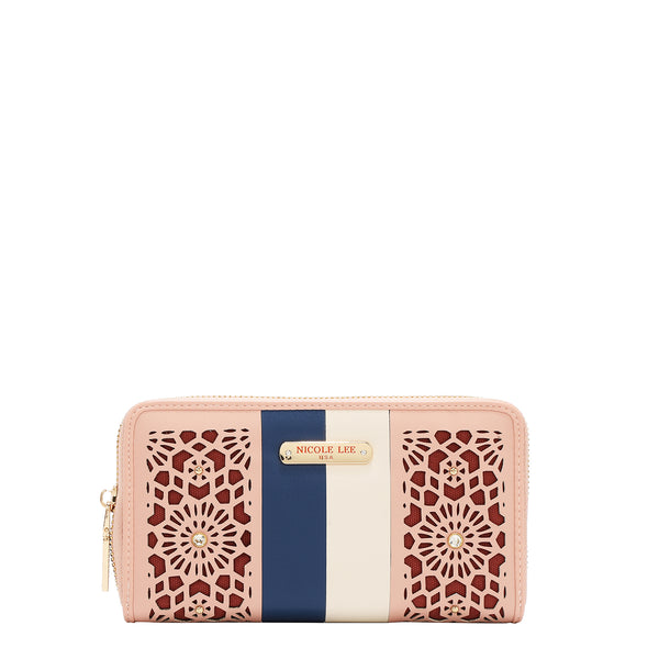 CARTERA CON RECORTE GEOMÉTRICO (ROSA)