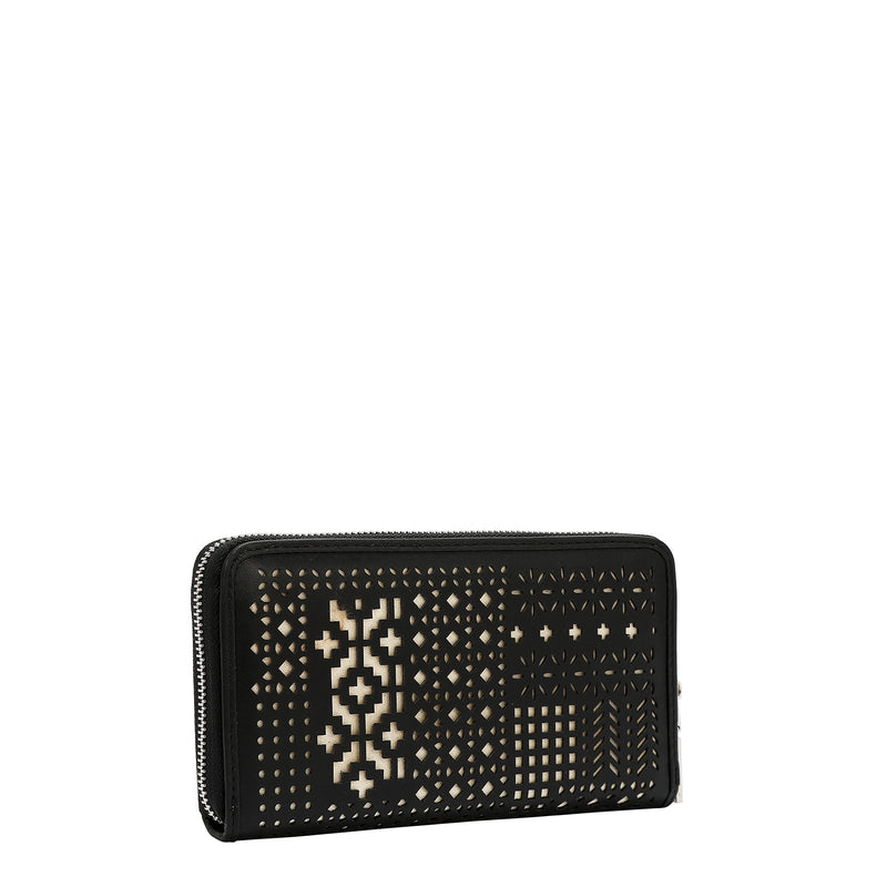 CARTERA CON RECORTE GEOMÉTRICO (NEGRO)